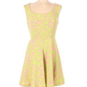 Alberto Makali Pink/Lime Green Skater Dress‎ M Fairy Whimsy